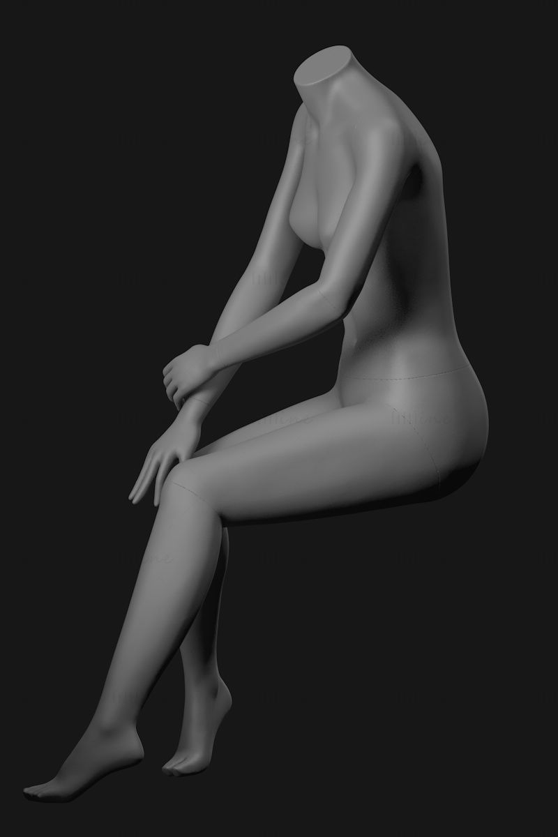 Sitting Headless Female Mannequin 3d printing model