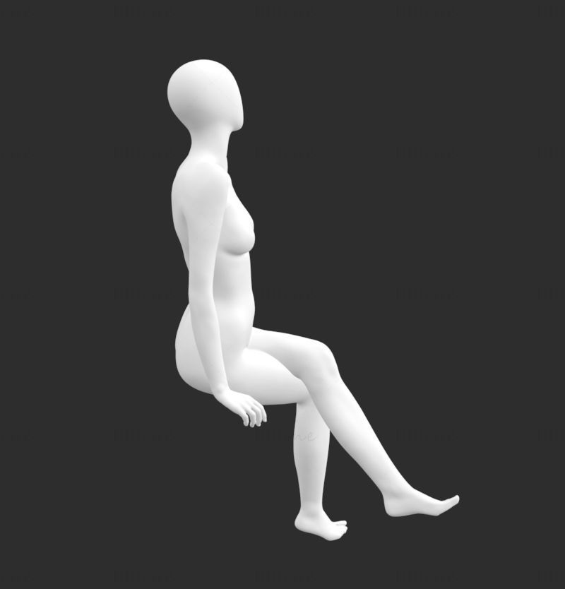 Sitting female mannequin 3d printing model STL