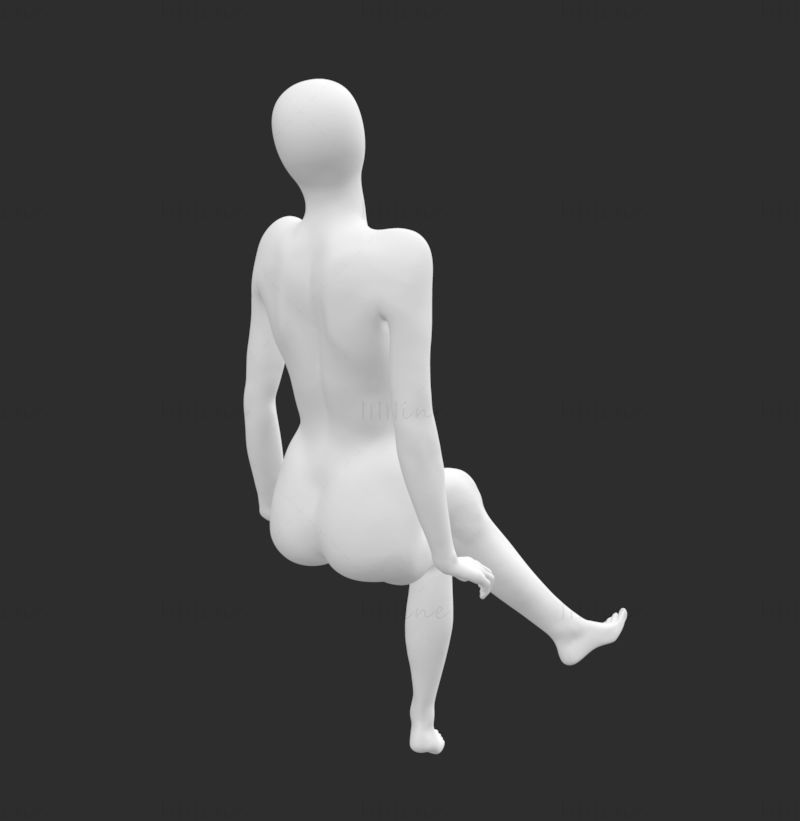 Sitting female mannequin 3d printing model STL