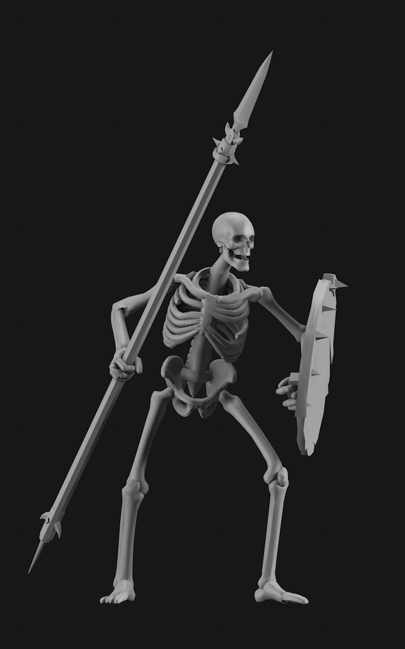 Modelo de impresión 3d de esqueleto guerrero