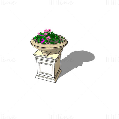 Landscape flower pot sketchup model