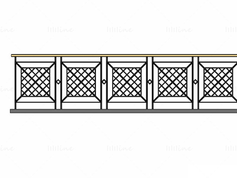European style railing sketchup model collection
