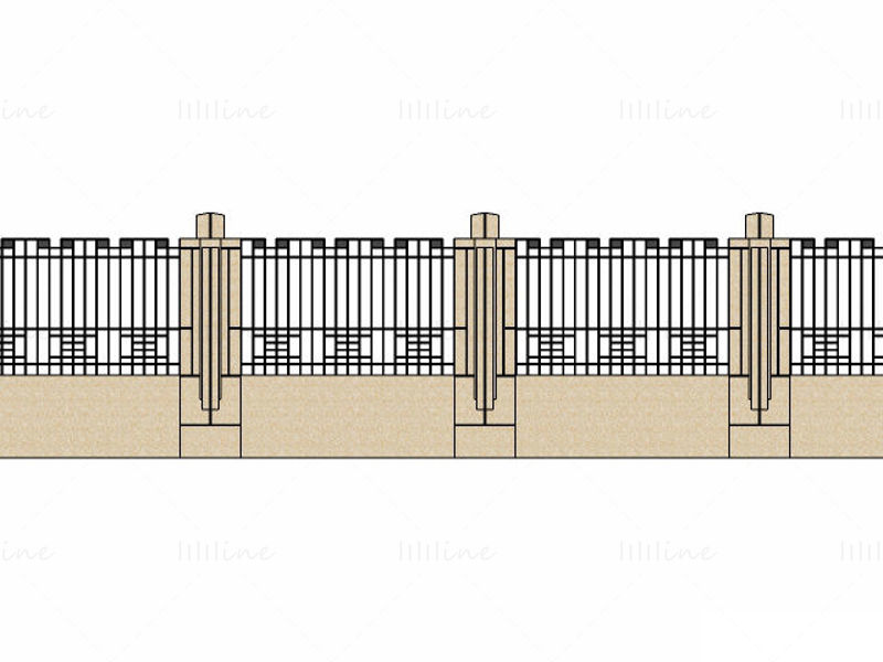 Collezione di modelli di schizzo di recinzione in stile europeo