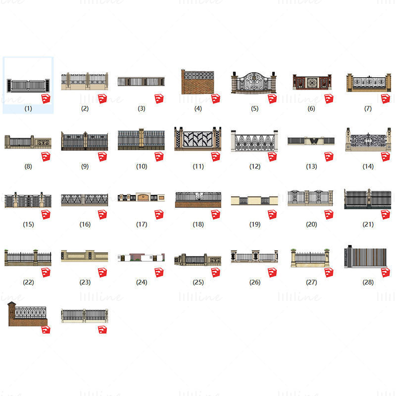 Sbírka modelů plotu v evropském stylu