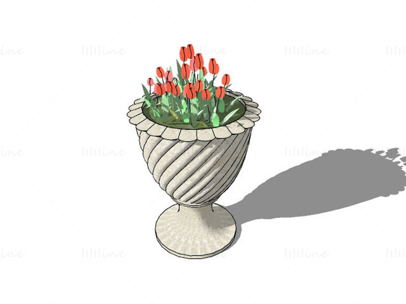 Flower Bowl Sketchup 3D-s modell