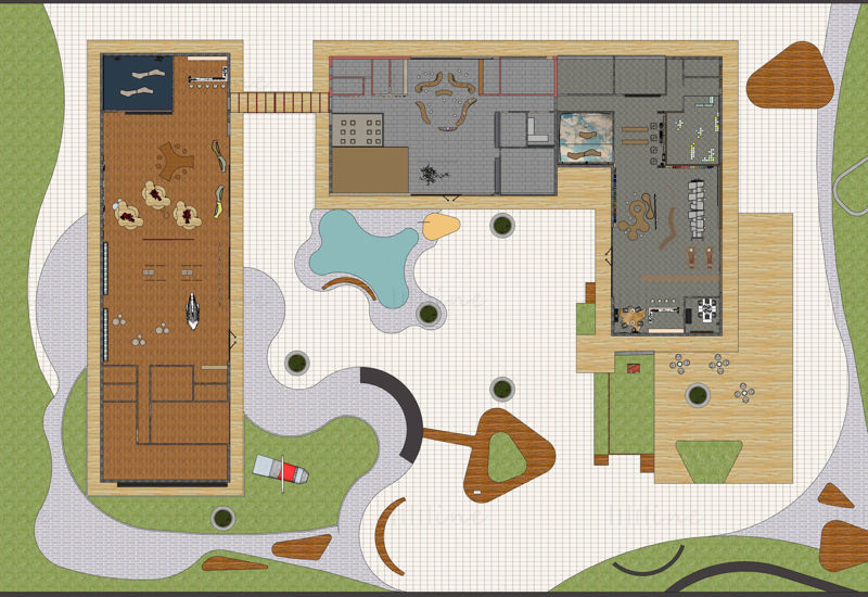 Sketchup modeli Resort otel misafir yazlık evi su modeli