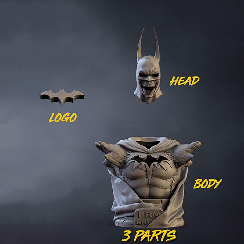 Skull Batman Bust 3D Printing Model STL