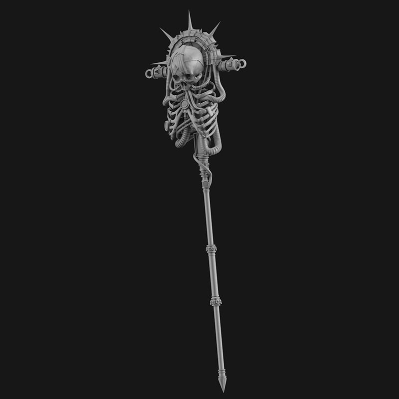 Skull scepter 3d printing model STL