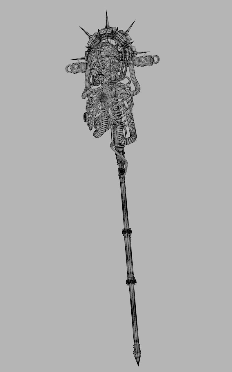 Skull Scepter 3d Printing Model Stl