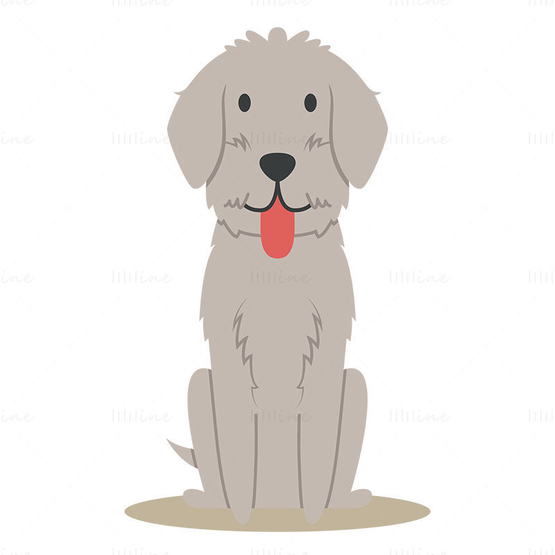 Vector de desene animate câine cu părul aspru slovac