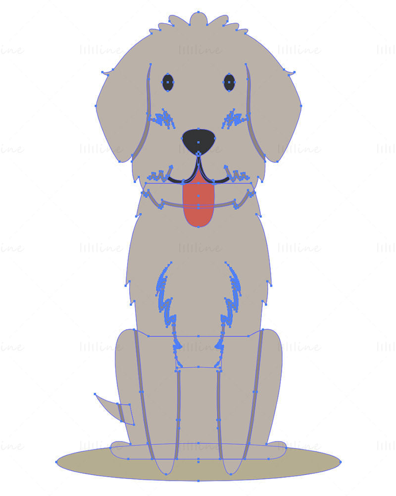 Szlovák durva szőrű mutató kutya rajzfilm vektor