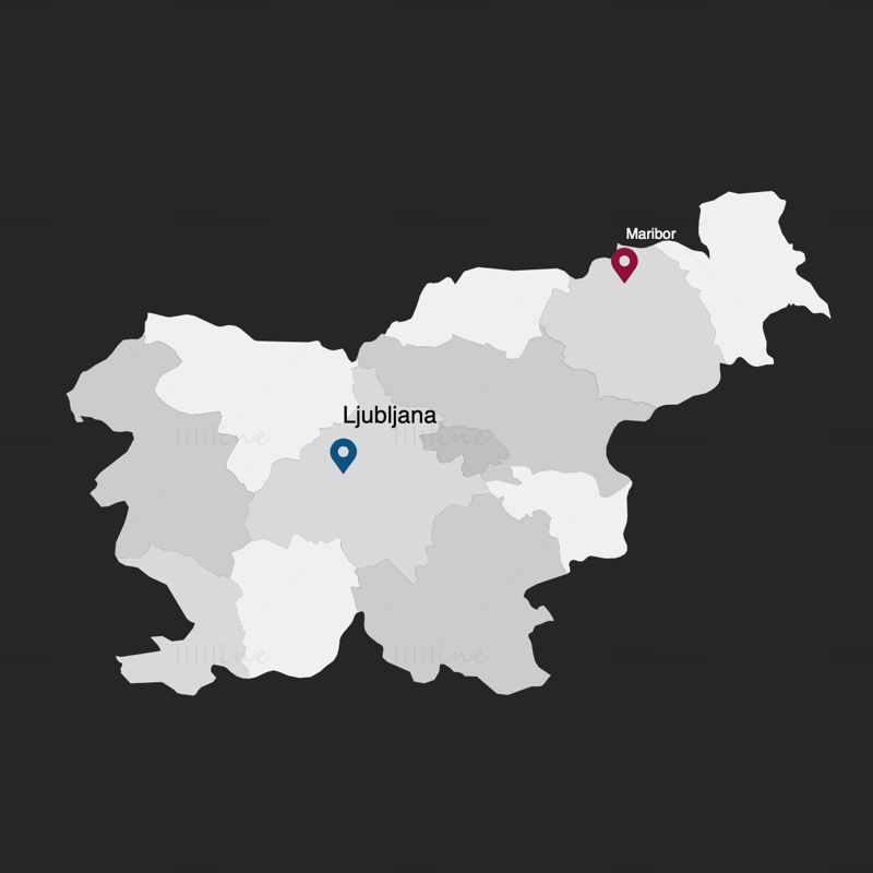 Szlovénia infografika, szerkeszthető PPT és Keynote térkép