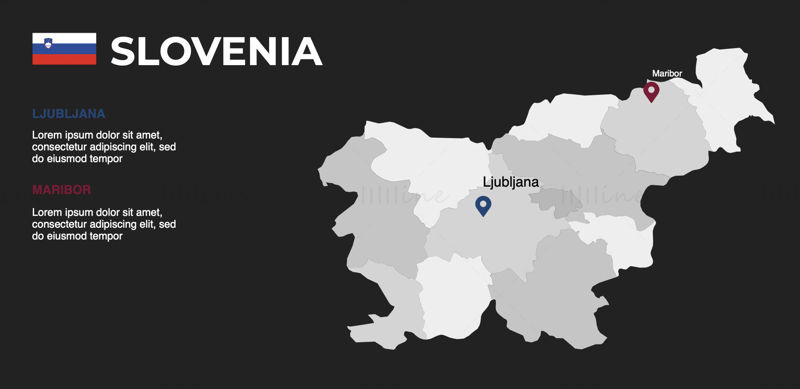 Инфографика Словении Карта редактируемая PPT и Keynote