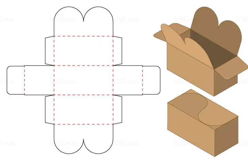 Small commodity packaging box dieline vector