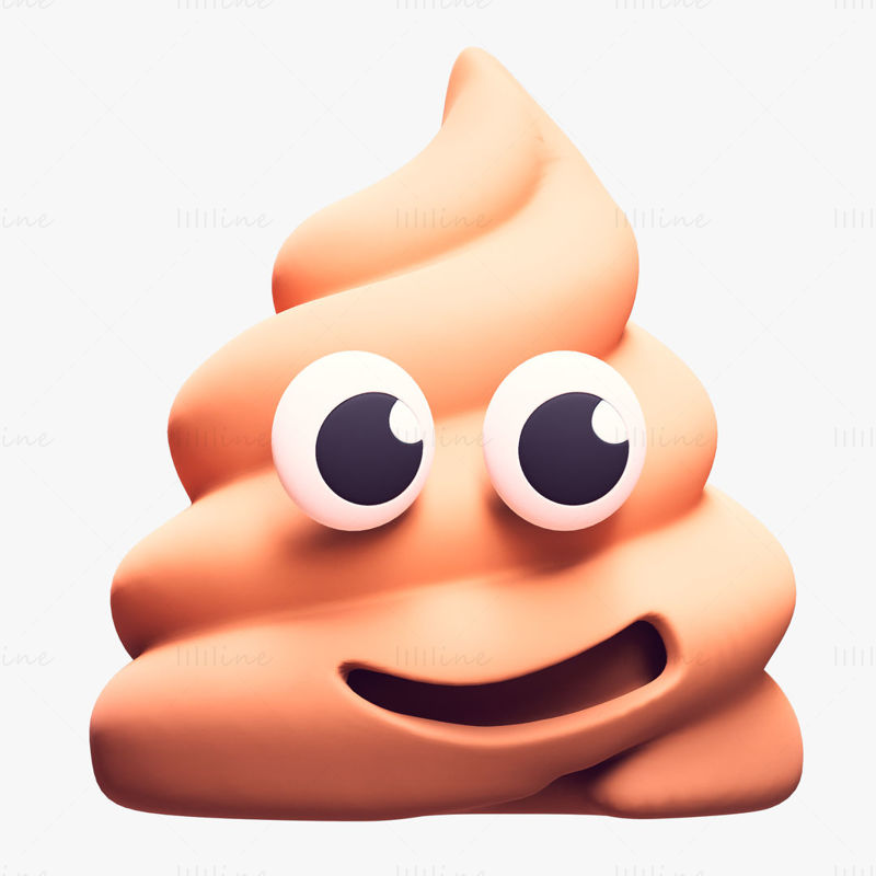 Mosolygó arcok Poop Emoji 3D-s modellgyűjtemény