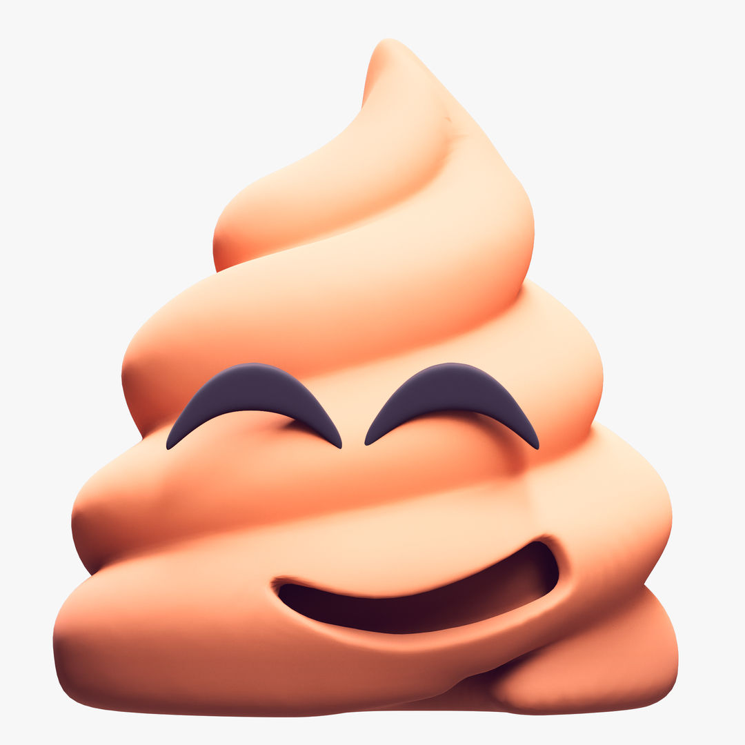 Smiling faces poop emoji 3d model collection