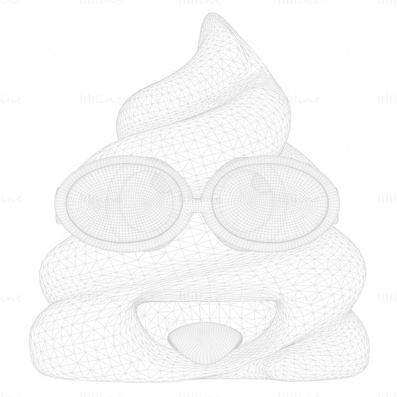 Usmívající se tváře Poop Emoji 3D Model kolekce