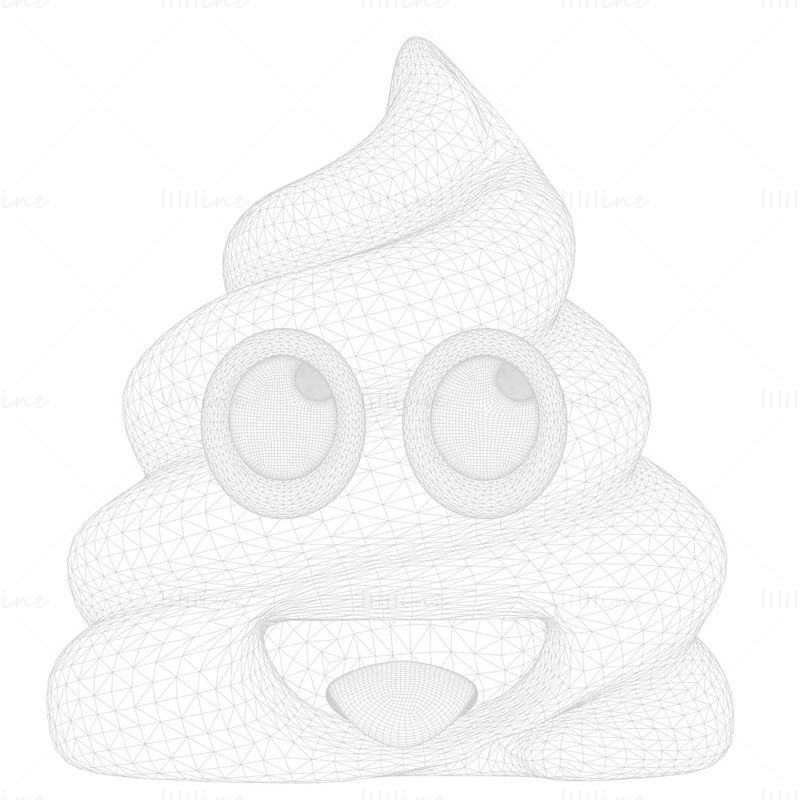 Mosolygó arcok Poop Emoji 3D-s modellgyűjtemény
