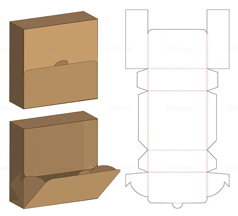 Snack-Süßigkeiten-Verpackungsbox, Dieline-Vektor