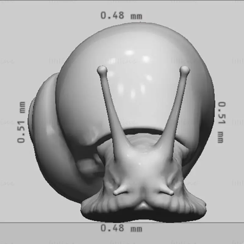 Modelo de impressão 3D de escultura de caracol