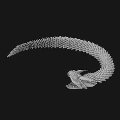 Modello di stampa 3D flessibile articolato dello spirito del serpente