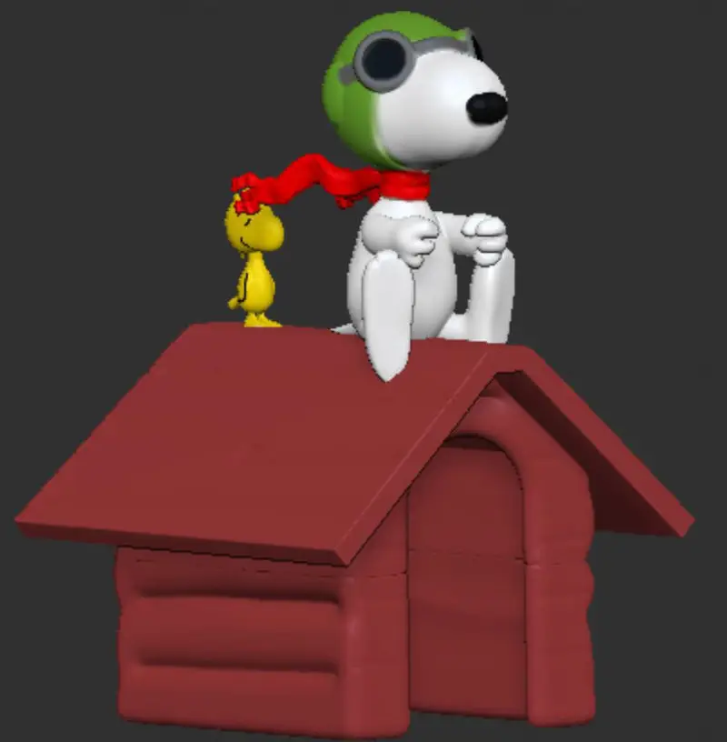 Snoopy aviador y woodstock modelo de impresión 3d STL