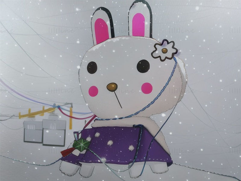 Snow rabbit illustration