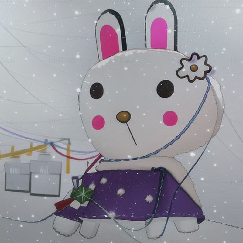 Snow rabbit illustration