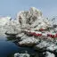 Snow town in Norway Photo