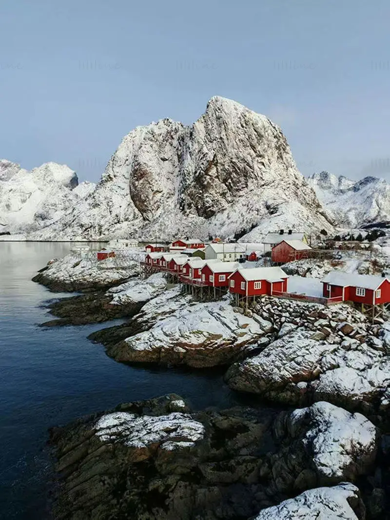 Photo d'une ville de neige en Norvège