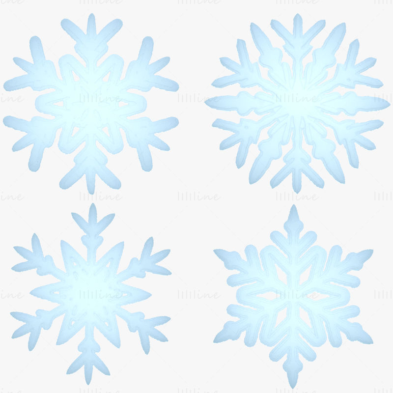 Snowflake Stylized 3D Model
