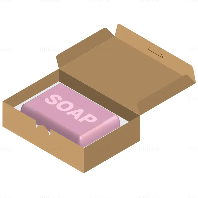 Soap packaging box with support dieline vector