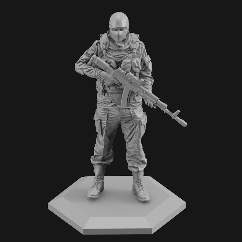 Soldier ak47 3d printing model STL