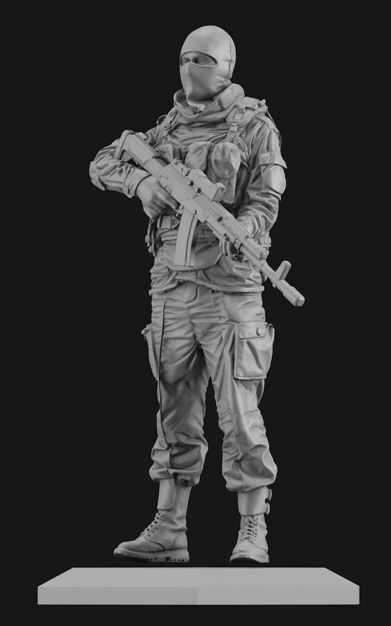 Soldier ak47 3d printing model