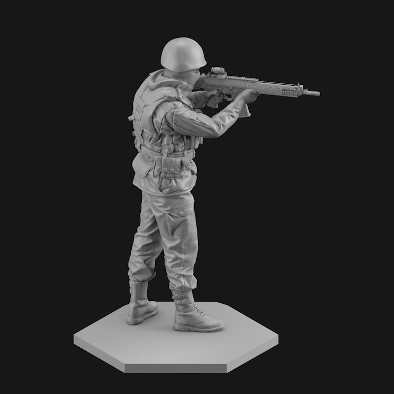 Soldier shooting pose 3d printing model stl