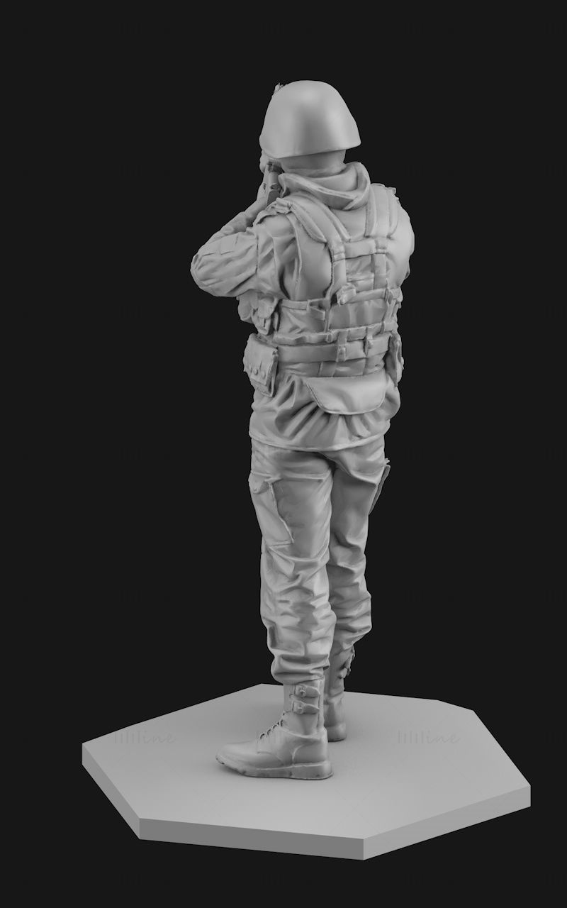 Soldat schießt Pose 3D-Druckmodell stl
