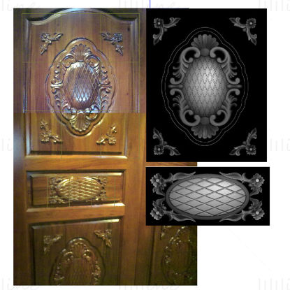 Puerta de madera maciza Archivo artesanal de encaje tallado JDP