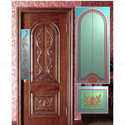 Solid Wood Door Carving Design Art File JDP