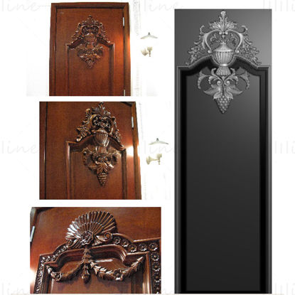 Solid wood door luxury pattern carving file JDP