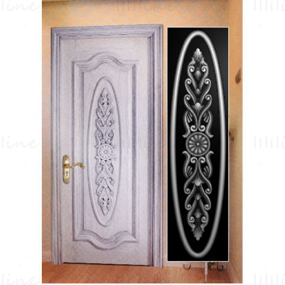 Archivo de proceso de patrón ovalado de puerta de madera maciza JDP