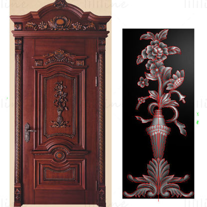無垢材ドア花瓶彫刻工芸ファイル JDP
