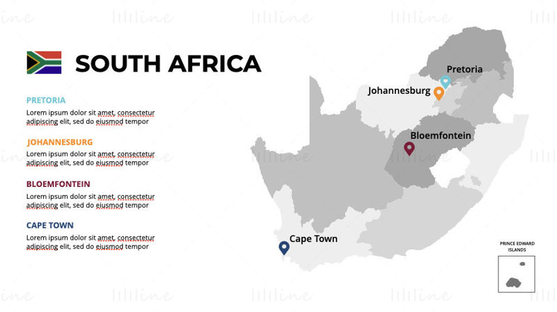 Südafrika-Infografik-Karte, bearbeitbare PPT und Keynote