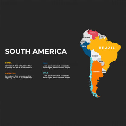 Südamerika-Infografik-Karte, bearbeitbare PPT und Keynote