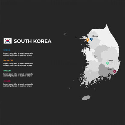 South Korea Infographics Map editable PPT & Keynote
