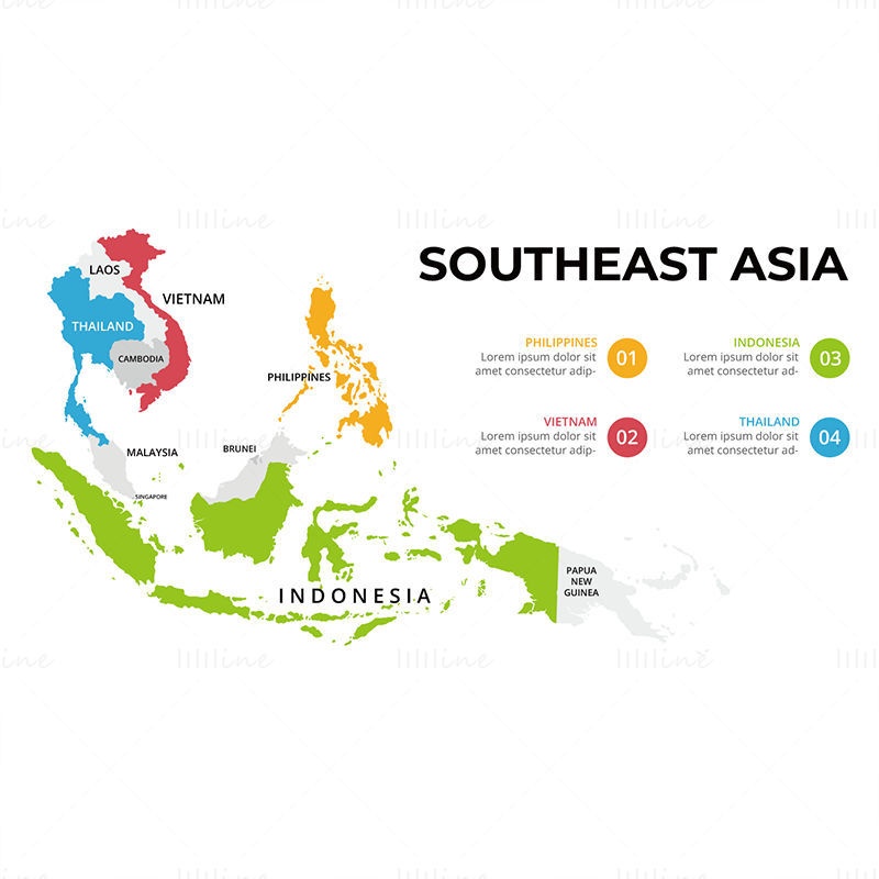 Southeast Asia map vector