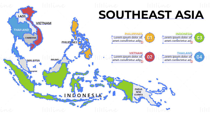 Southeast Asia map vector