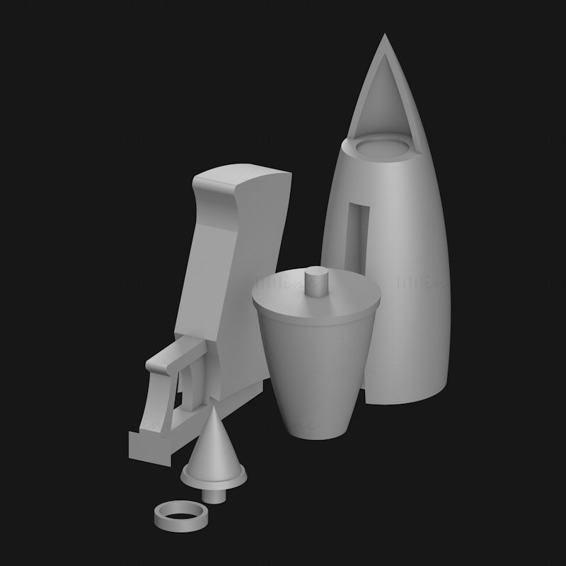 Спаце Данди Гун 3д модел за штампање СТЛ
