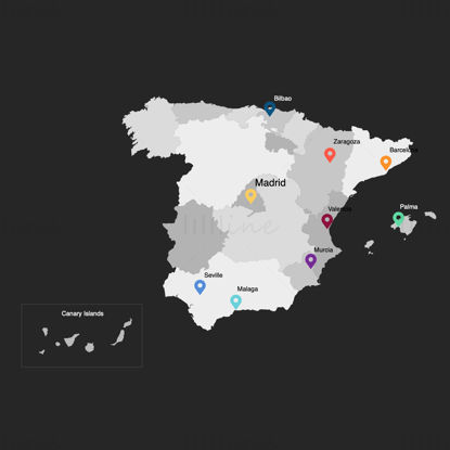 Spain Infographics Map editable PPT & Keynote