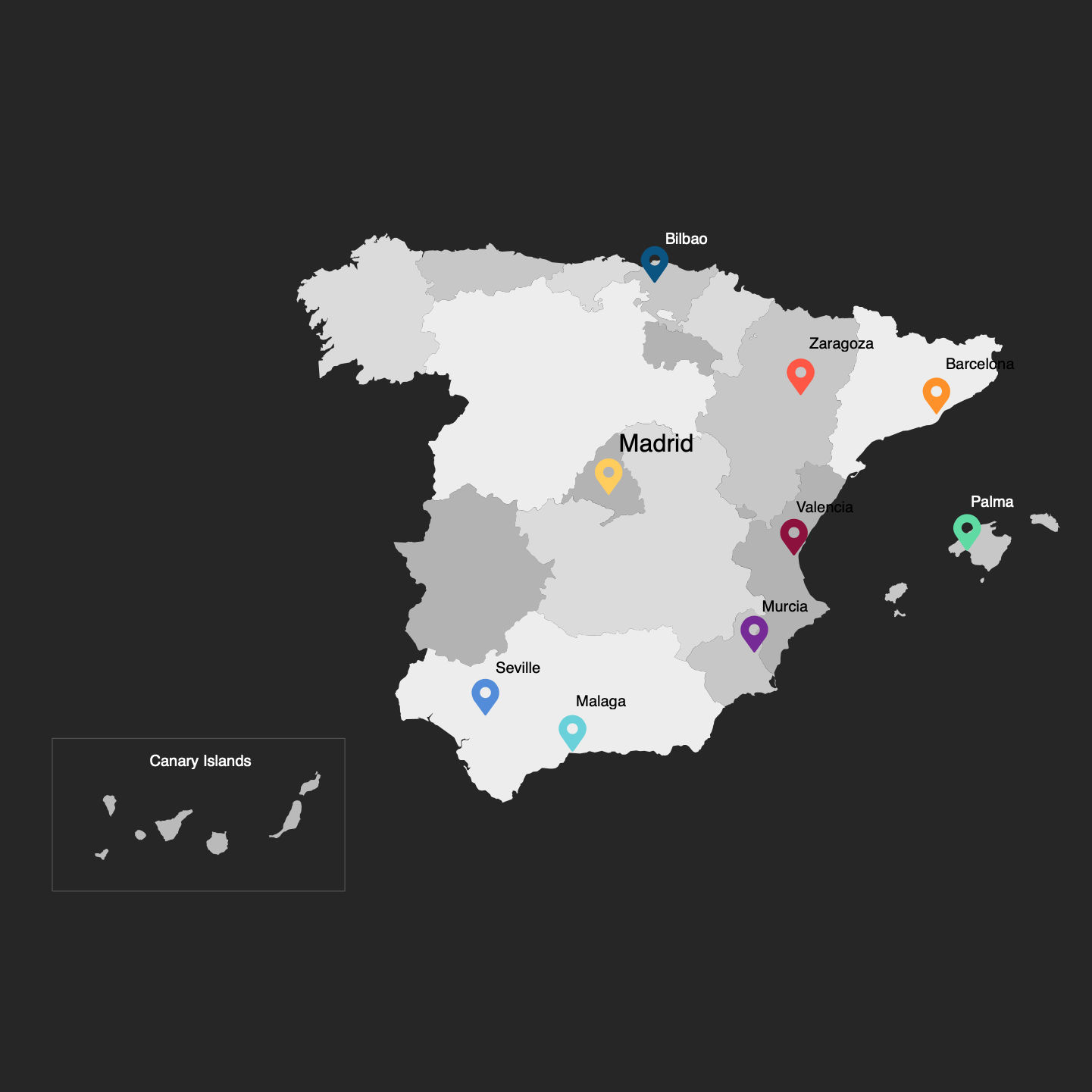 Carte d infographie d espagne modifiable ppt et keynote