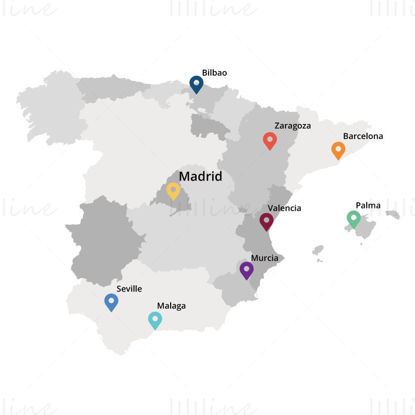 Spain map vector